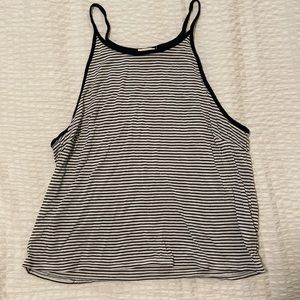 Garage Black and white striped crop top